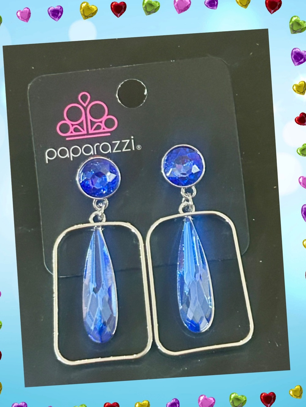 paparazzi Royal Blue Faceted Teardrop Dangle Earrings